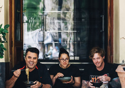 Peter Tempelhoff, Julia du Toit and Ashley Moss of Ramenhead